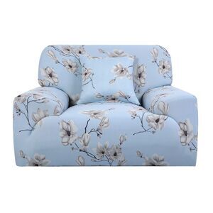 Printed Sofa Cover Stretch Couch Covers 1-Seater Slipcovers with One Pillow Case